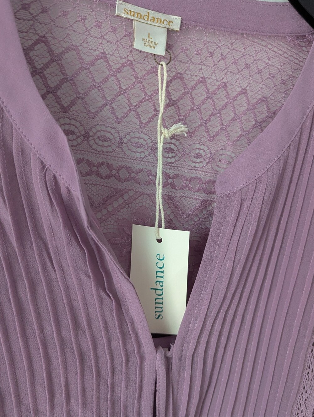 Sundance Maxine Lace Dress In Purple Large New Boho Prairie Romantic Festival - Picture 5 of 11